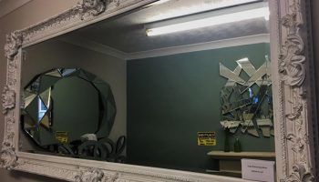 Large White Ornate Mirror